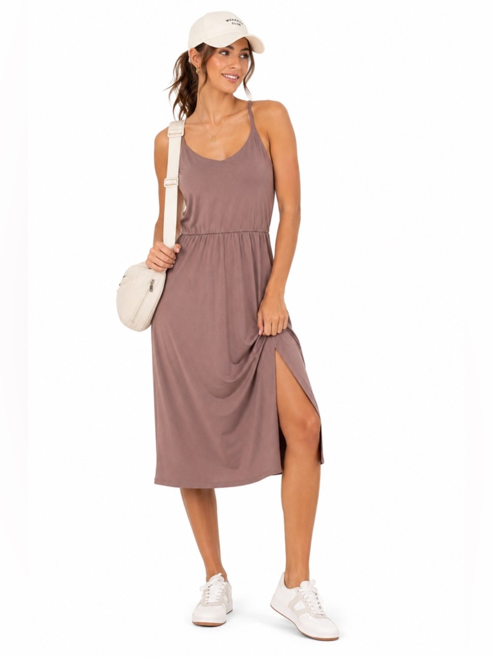 Pink Sleeveless Racerback Dress Built In Shorts Summer Casual Dress Romper Large